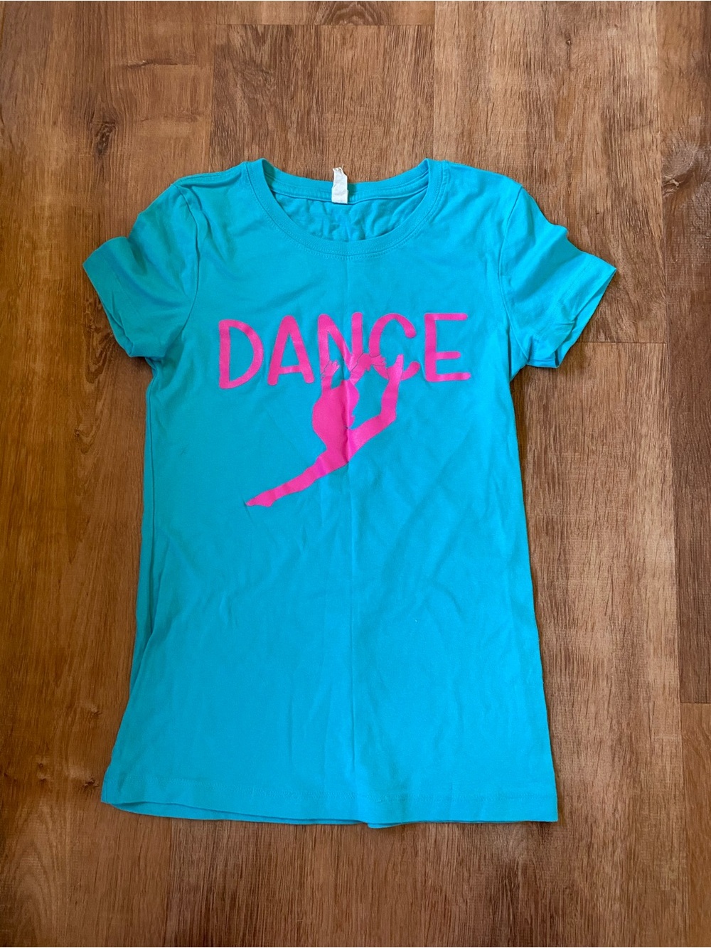 Next Level Apparel Turquoise Tee with Hot Pink Dance Graphic